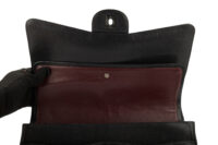 0635. Chanel Classic Maxi Double Flap Black Caviar Leather Silver Hardware-13