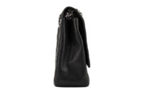 0635. Chanel Classic Maxi Double Flap Black Caviar Leather Silver Hardware-4