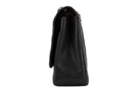 0635. Chanel Classic Maxi Double Flap Black Caviar Leather Silver Hardware-6