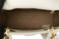 0636. Dior Lady Dior Small White Cannage Leather, Champagne Hardware12