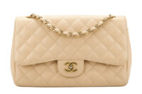 0637. Chanel Jumbo Classic Double Flap Beige Caviar, Gold Hardware1
