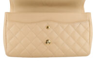 0637. Chanel Jumbo Classic Double Flap Beige Caviar, Gold Hardware11