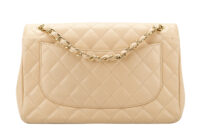 0637. Chanel Jumbo Classic Double Flap Beige Caviar, Gold Hardware4