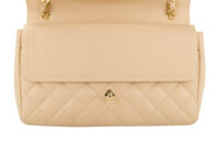 0637. Chanel Jumbo Classic Double Flap Beige Caviar, Gold Hardware9