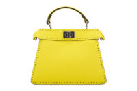 0607. Fendi Peekaboo Micro Selleria Yellow Leather, Silver Hardwar1