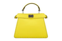 0607. Fendi Peekaboo Micro Selleria Yellow Leather, Silver Hardwar4