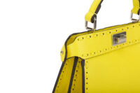 0607. Fendi Peekaboo Micro Selleria Yellow Leather, Silver Hardwar7