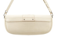 0630. Louis Vuitton Montaigne Pochette White Epi Leather, SIlver Hardware4