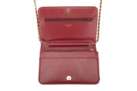 0641. Chanel Metiers D'Arts Burgundy Studded Wallet on Chain, Gold Hardware10