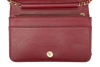 0641. Chanel Metiers D'Arts Burgundy Studded Wallet on Chain, Gold Hardware11
