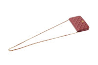 0641. Chanel Metiers D'Arts Burgundy Studded Wallet on Chain, Gold Hardware8