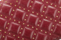 0641. Chanel Metiers D'Arts Burgundy Studded Wallet on Chain, Gold Hardware9