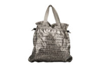 0642. Chanel Coco 32 Rue Cambon Metallic Grey Nylon Tote Shopping Bag2