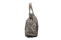0642. Chanel Coco 32 Rue Cambon Metallic Grey Nylon Tote Shopping Bag6