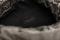0642. Chanel Coco 32 Rue Cambon Metallic Grey Nylon Tote Shopping Bag9