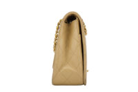 0643. Chanel Quilted Beige Leather Medium Flap Bag, Gold Hardware3