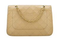 0643. Chanel Quilted Beige Leather Medium Flap Bag, Gold Hardware4