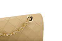 0643. Chanel Quilted Beige Leather Medium Flap Bag, Gold Hardware8