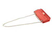 0645. Chanel 2.55 Crocodile Quilted Classic Medium Flap Bag, Red Satin8