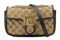 0651. Gucci Marmont Small Supreme Quilted Canvas, Gold Hardware1