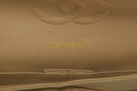 0652. Chanel Vintage Classic Medium Double Flap Bag Beige Quilted Satin, Gold Hardware14