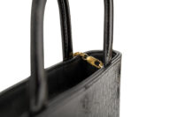 0657. Saint Laurent All Over Logo Black Metallic Monogram Shopping Tote, Brass Hardware11