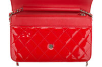 0658. Chanel Boy Wallet on Chain (WOC) Red Patent Quilted Leather, Silver Hardware9