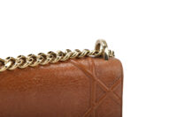 0661. Dior Diorama Small Brown Crinkled Leather, Gold Hardware8