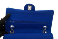 0662. Chanel Medium Classic Blue Fabric Flap bag, Silver Hardware11