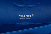 0662. Chanel Medium Classic Blue Fabric Flap bag, Silver Hardware15