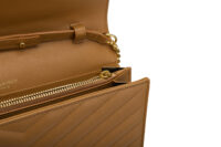 0663. Yves Saint Laurent Enveope Wallet on Chain (WOC) Brown Leather10