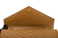 0663. Yves Saint Laurent Enveope Wallet on Chain (WOC) Brown Leather8