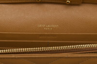 0663. Yves Saint Laurent Enveope Wallet on Chain (WOC) Brown Leather9