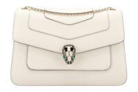 0667. Bvlgari Serpenti Forever Chain Handbag Off-white Leather, Silver Hardware1