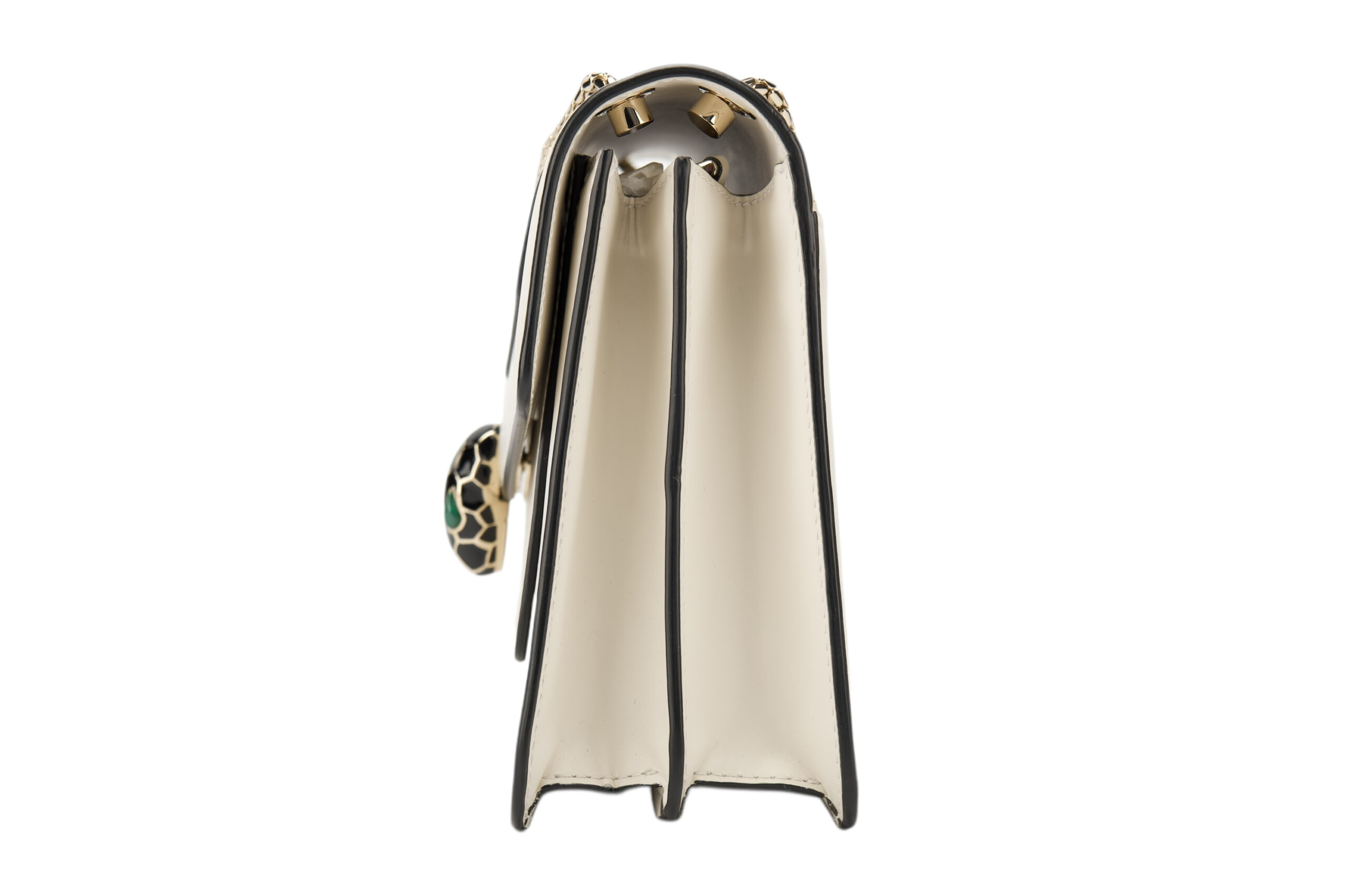 0667. Bvlgari Serpenti Forever Chain Handbag Off-white Leather, Silver Hardware5