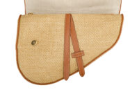 0670. Christian Dior Medium Saddle Tears Raffia Gold Hardware7