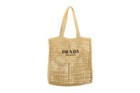 0674. Prada Croquet Raffia Beige Medium Tote bag1