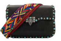 0675. Valentino Garavani Guitar Rockstud Medium Embellished Black Leather, Silver Hardware1