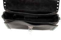 0675. Valentino Garavani Guitar Rockstud Medium Embellished Black Leather, Silver Hardware12