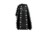 0675. Valentino Garavani Guitar Rockstud Medium Embellished Black Leather, Silver Hardware6