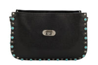 0675. Valentino Garavani Guitar Rockstud Medium Embellished Black Leather, Silver Hardware9