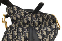0677. Dior Mini Saddle Oblique Canvas, Gold Hardware11