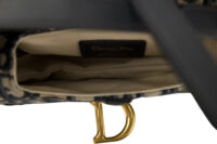 0677. Dior Mini Saddle Oblique Canvas, Gold Hardware13