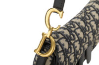0677. Dior Mini Saddle Oblique Canvas, Gold Hardware7