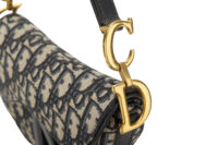 0677. Dior Mini Saddle Oblique Canvas, Gold Hardware8