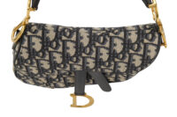 0677. Dior Mini Saddle Oblique Canvas, Gold Hardware9