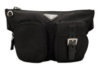0680. Prada Re-Nylon Black Belt Bag, Silver Hardware1