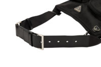 0680. Prada Re-Nylon Black Belt Bag, Silver Hardware8