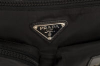 0680. Prada Re-Nylon Black Belt Bag, Silver Hardware9