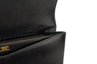 0681. Hermes Vintage Pan Box Black Calfskin Leather Clutch, Gold Hardware11